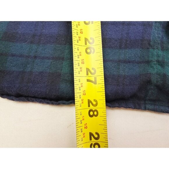 Uniqlo Size Medium Green Navy Plaid Flannel Men's Button Down Long Sleeve Shirt - Picture 7 of 9